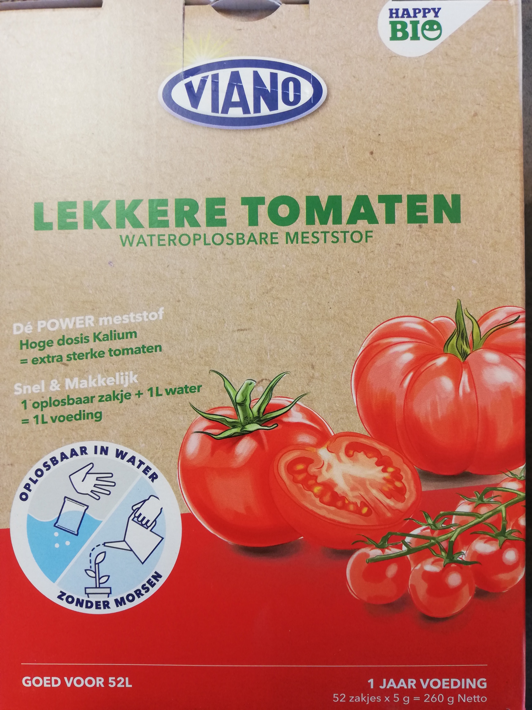 Effectief toon veeg Oplosbare HAPPY BIO meststof Lekkere tomaten - 52 zakjes -